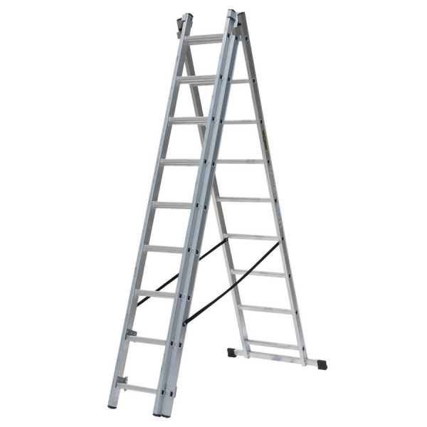 Aluminijske ljestve profesionalne trodijelne - 11 gazišta - Slika 2